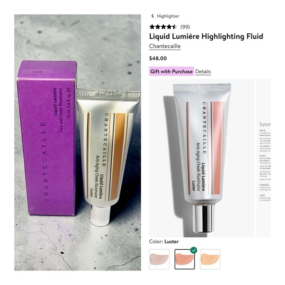 Chantecaille Liquid Lumière Anti-Aging Cheek Illuminator in Luster. MSRP$48. NIB